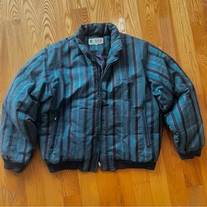 Vintage Striped Insulated Puffer Jacket